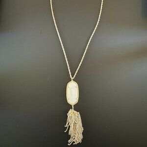 Kendra Scott Rayne Pendant Necklace - White pendant & gold